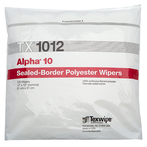 Reinigungstuch Texwipe TX1012Texwipe TX1012, partikelarmes Reinigungstuch, 100% Polyester, versiegelte Kanten, für abrasive Oberflächen, 31cm x 31cm