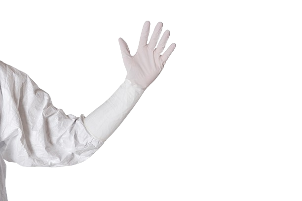 DYNOsense whiteNitrile DW+ 400Weisser DYNOsense whiteNitrile DW+ 400 Nitrilhandschuh mit einer Länge von 400mm.