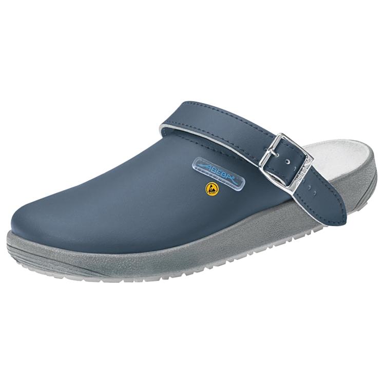 Abeba Clog marine ESD 5250Abeba Clog 5250 in Marineblau, ESD-fähig zur Vermeidung elektrostatischer Entladungen in sensiblen Arbeitsbereichen.