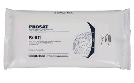 PROSAT 911 Tücher IPA PolypropyleneProsat Reinigungstuch verpackt in einem wiederverschliessbaren Beutel.
