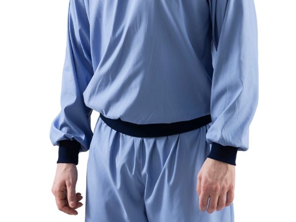 Langarmshirt AlsisandwashReinraumshirt hellblau, ideal als Unterkleidung