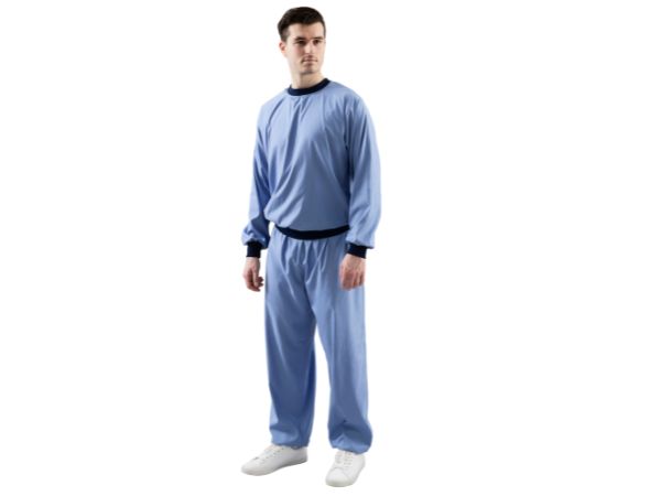 Hose AlsisandwashPartikelarme Reinraumhose hellblau für ISO-Klassen 7–9