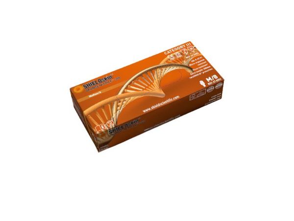 SHIELDskin Orange Nitrile 300 BoxOrangefarbene SHIELDskin Nitrilhandschuhe 300 mm – puderfrei, latexfrei und beidhändig verwendbar