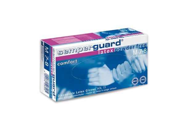 Latexhandschuhe SemperguardSemperguard Latexhandschuhe, unsteril und beidhändig, mit texturierten Fingern für sicheren Halt