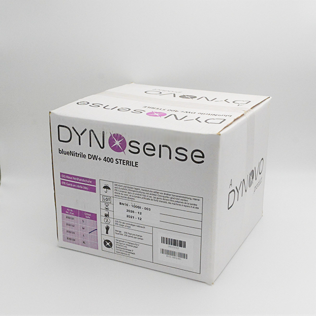 DYNOsense blueNitrile DW+ 400 stérileGrosser weisser DYNOsense Karton.